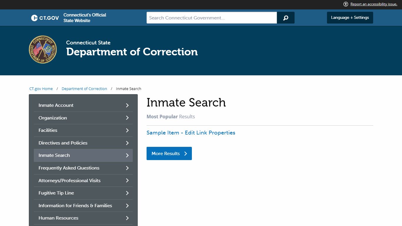 Inmate Search - CT.gov